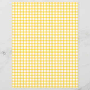 Lámina Papel de Scrapbook Amarillo Gingham Antiguo Bonito