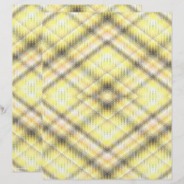 Lámina Papel de Scrapbook Argyle Amarillo de 2 Caras