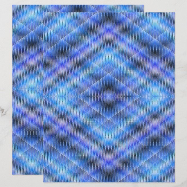 Lámina Papel de Scrapbook Argyle Azul de 2 Caras (Anverso / Reverso)