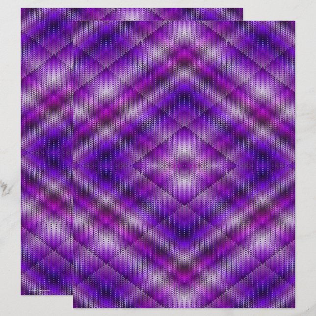 Lámina Papel de Scrapbook Argyle Púrpura de 2 Caras (Anverso / Reverso)