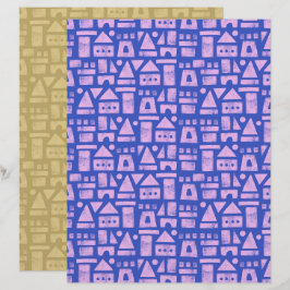 Lámina Papel de Scrapbook Azul Castillo de Arena