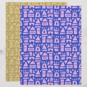 Lámina Papel de Scrapbook Azul Castillo de Arena