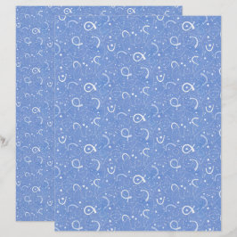 Lámina Papel de Scrapbook Azul Claro Exploración Espacial