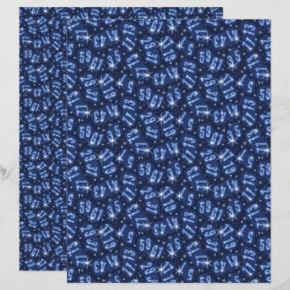 Lámina Papel de Scrapbook Azul Constelación Matemática Pr