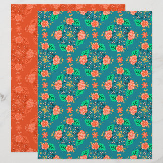 Lámina Papel de Scrapbook Azul de Guirnalda