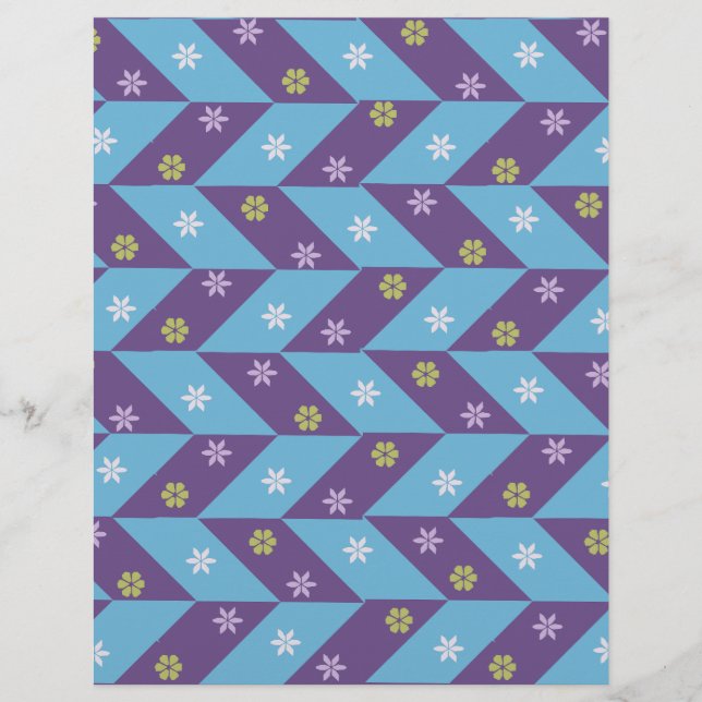 Lámina Papel de Scrapbook Azul y Morado (Anverso)