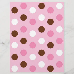 Lámina Papel de Scrapbook Bebé Rosa con Lunares Blancos