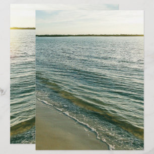 Lámina Papel de Scrapbook Blanco con Fondo de Playa al At