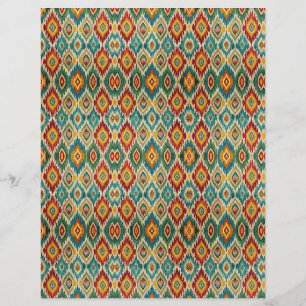 Lámina Papel de Scrapbook Boho Ikat – Amarillo Mostaza y