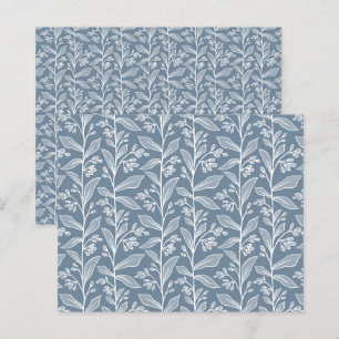 Lámina Papel de Scrapbook Botánico Jardín Floral Azul