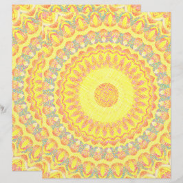 Lámina Papel de Scrapbook Calidoscopio Amarillo de 2 Cara