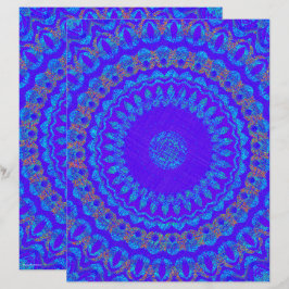 Lámina Papel de Scrapbook Calidoscopio Azul de 2 Caras