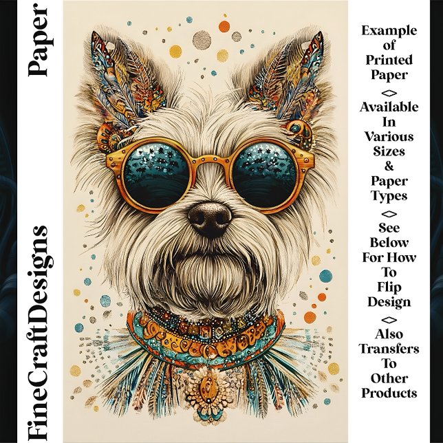 Lámina Papel de Scrapbook CK7 Perro Westie Boho Chic Capr (Subido por el creador)