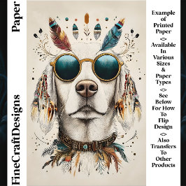 Lámina Papel de Scrapbook CK8 de Perro Labrador Boho Chic