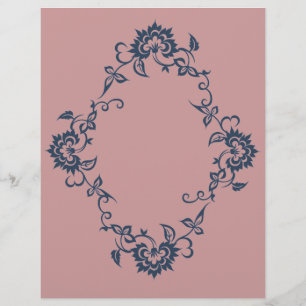 Lámina Papel de Scrapbook con Diseño de Flor Estampada Az