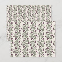 Papel de Scrapbook con Estampado Floral Verde Musg