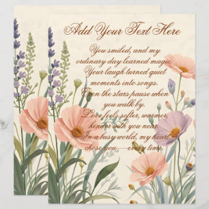 Lámina Papel de Scrapbook con Flor Silvestre y Texto Pers