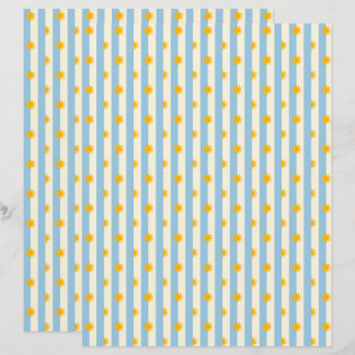 Lámina Papel de Scrapbook con Franja de Crema Azul y Expl