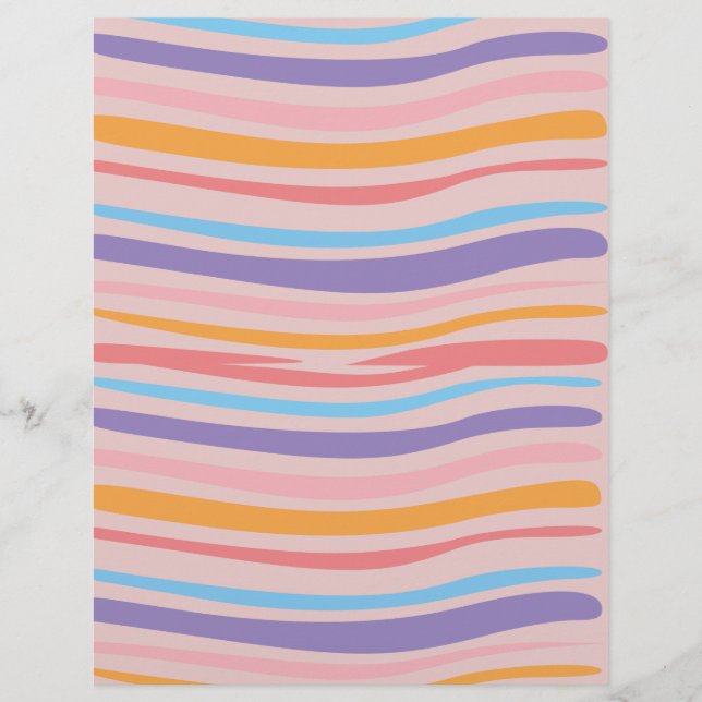 Lámina Papel de Scrapbook con Líneas Curvas (Anverso)