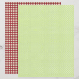 Lámina Papel de Scrapbook con Lunares de Fresa Vintage