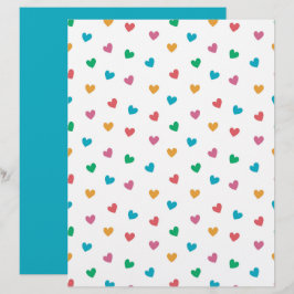 Lámina Papel de Scrapbook con Patrón de Corazones Pequeño