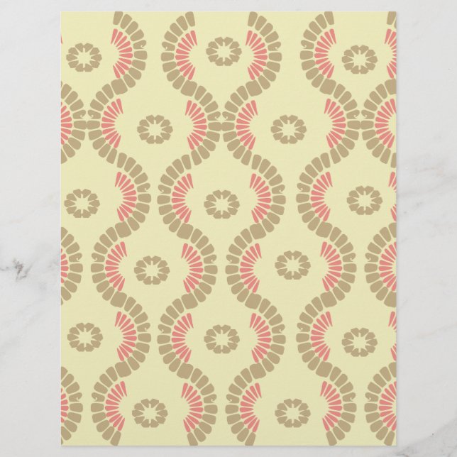 Lámina Papel de Scrapbook con Patrón de Curva (Anverso)