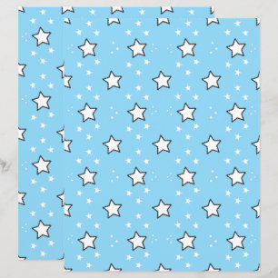 Lámina Papel de Scrapbook con Patrón de Estrellas Adorabl