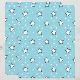Lámina Papel de Scrapbook con Patrón de Estrellas Adorabl