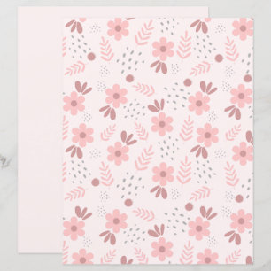 Lámina Papel de Scrapbook con Patrón de Flor Adorable