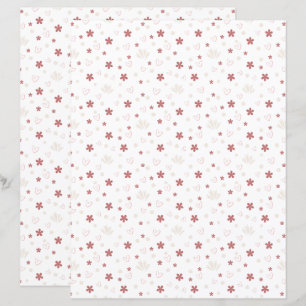Lámina Papel de Scrapbook con Patrón de Flor Adorable con