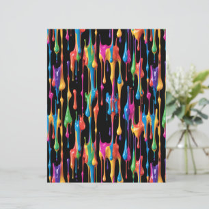 Lámina Papel de Scrapbook con Patrón de Goteo de Pintura