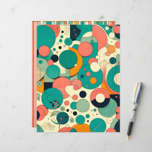 Lámina Papel de Scrapbook con Patrón de Puesta de Sol en 