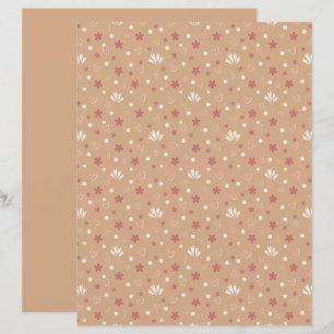 Lámina Papel de Scrapbook con Patrón Gris Naranja Adorabl