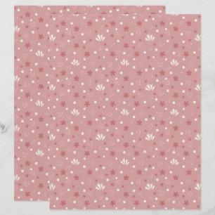 Lámina Papel de Scrapbook con Patrón Rojo Pastel Adorable