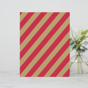 Lámina Papel de Scrapbook con Rayas Diagonales Rojas y Be