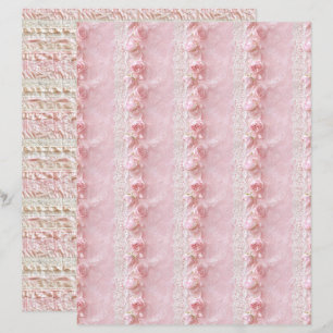 Lámina Papel de Scrapbook con Textura de Encaje Rosa Coqu