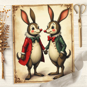 Lámina Papel de Scrapbook Conejos Vintage Alice