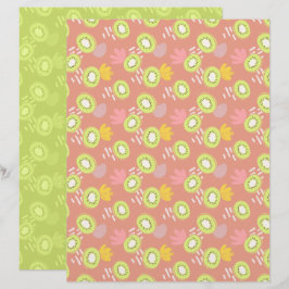 Lámina Papel de Scrapbook Coral Kiwi