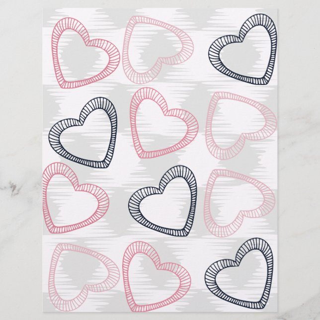 Lámina Papel de Scrapbook Corazón de Línea Fina (Anverso)