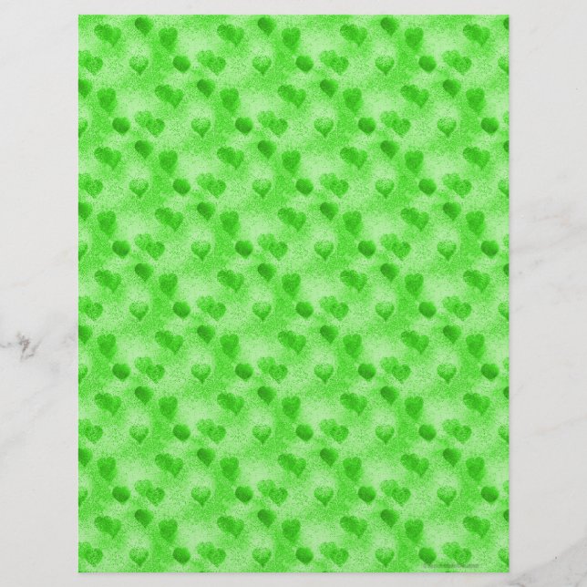 Lámina Papel de Scrapbook Corazón Verde (Anverso)