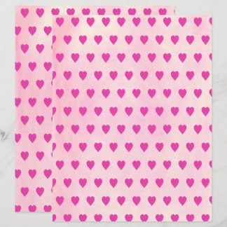 Lámina Papel de Scrapbook Corazones Rosados sobre Fondos