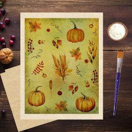 Lámina Papel de Scrapbook Cosecha de Otoño