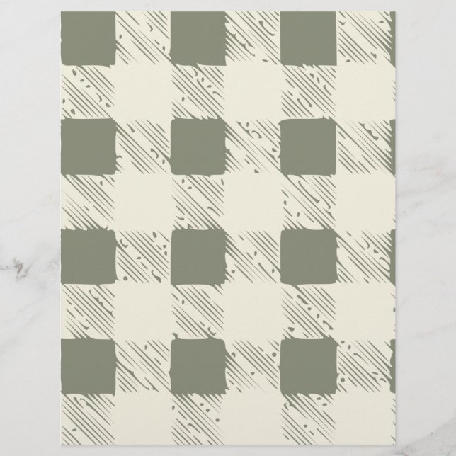 Lámina Papel de Scrapbook Crema y Verde (Anverso)