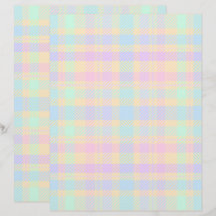 Papel de Scrapbook de 2 Caras con Cuadros Pastel d