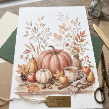 Papel de Scrapbook de Acuarela de Otoño