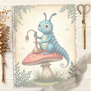 Lámina Papel de Scrapbook de Alice Caterpillar Caprichoso