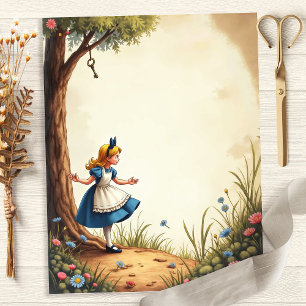 Lámina Papel de scrapbook de Alicia y el árbol de la llav