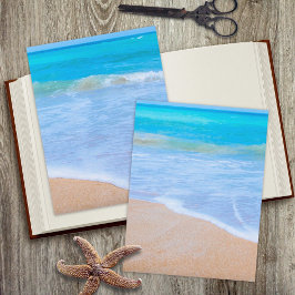 Lámina Papel de Scrapbook de Arena de Playa con Agua de O