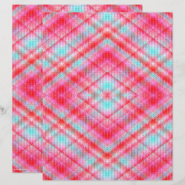 Lámina Papel de Scrapbook de Argyle Rosa de 2 Caras