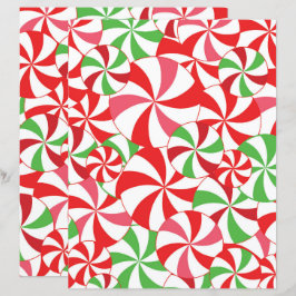 Lámina Papel de Scrapbook de Bastón de Caramelo de Navida